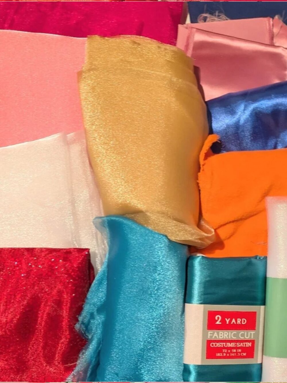 Lot of Fabric: Tulle, Satin, More UNUSED Almost 5 Pounds